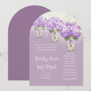 Die Cut Radiant Paars Mason Jar Wedding Kaart