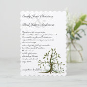 Die Cut Romantic Rustic Tree Wedding Invitation (Debout devant)
