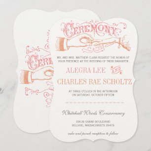 Die Cut Roze Goud Roze Koraal Moderne Typografie Kaart