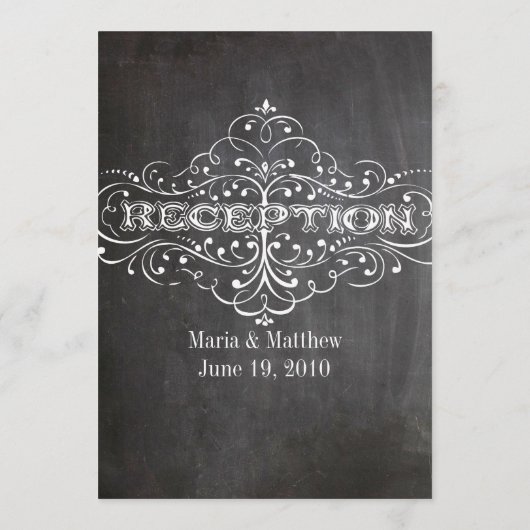 Die Cut Rustic Chalkboard Wedding Menu (Achterkant)