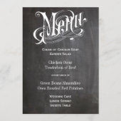 Die Cut Rustic Chalkboard Wedding Menu (Voorkant)