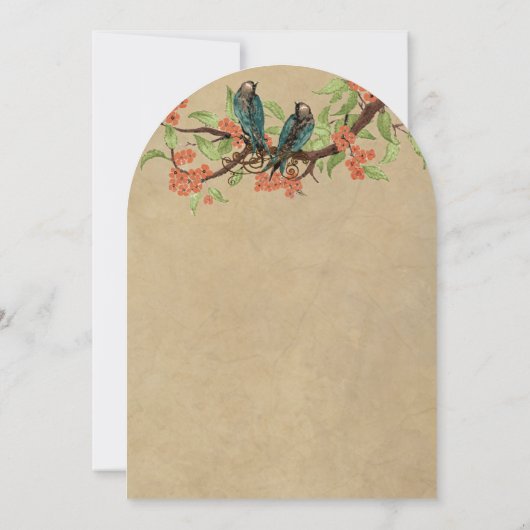 Die Cut Rustic Inséparables mariage invitations (Dos)