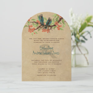 Die Cut Rustic Inséparables mariage invitations