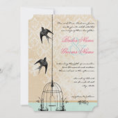Die Cut Rustic Love Bird Wedcage Wedding Kaart (Voorkant)