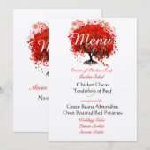 Die Cut Rustic Red Tree Wedding Menu (Voorkant / Achterkant)
