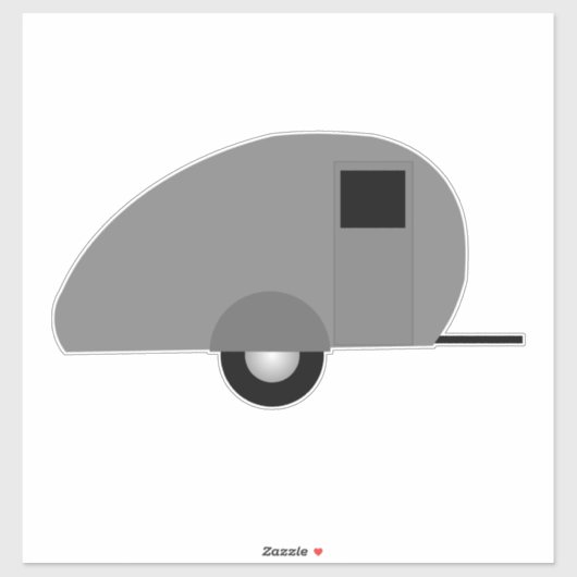 DIE CUT STYLE CAMPER TRAILER STICKER DECAL (Feuille)