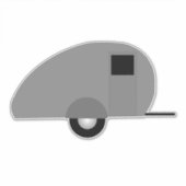DIE CUT STYLE CAMPER TRAILER STICKER DECAL (Devant)