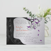 Die Cut Tree Argent violet Faire-part de mariage d (Debout devant)