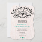 Die Cut Vintage Emerald Wedding Invitations (Devant)