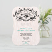 Die Cut Vintage Emerald Wedding Invitations (Debout devant)