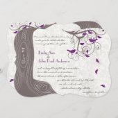 Die Cut Violet Bird Romantic Initialen in Trunk Kaart (Voorkant / Achterkant)