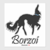 Die Cut Zwart Ballet Borzoi Sticker (Vel)