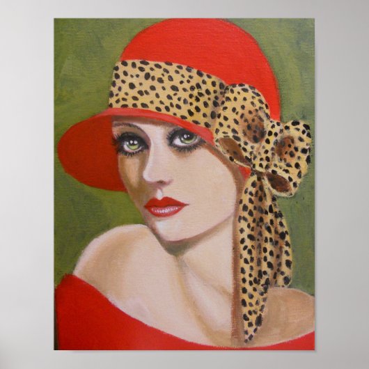 Die dame in rood/Poster Poster (Voorkant)