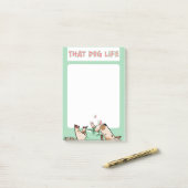 Die Dog Life Green Dog Post-it® Notes (Op bureau)