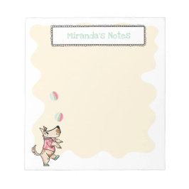 Die Dog life Yellow blob Juggling Dog Name Notitieblok