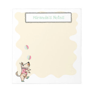 Die Dog life Yellow blob Juggling Dog Name Notitieblok