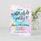 Die Dye Water Slide Pool Birthday Kaart (Staand voorkant)