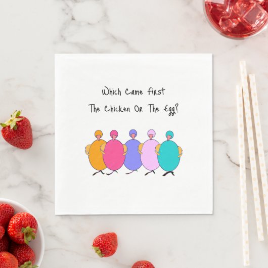 Die eerst kwam de kip of het ei servet (Insitu)