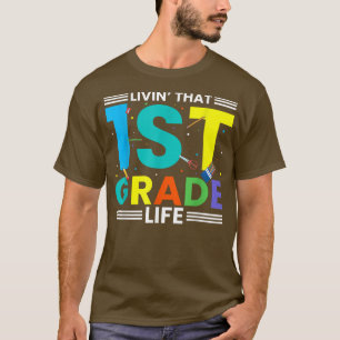 Die eerste klas leven, kind 1 klas terug t-shirt