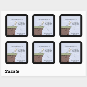 Die eerste stap vierkante sticker