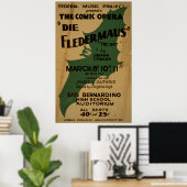 Die Fledermaus Strauss 1938 WPA-Poster Poster (Thuiskantoor)