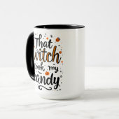 Die heks nam mijn Snoep typografie Mok (Voorkant links)