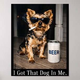 Die hond in grappige yorkie die sigaret rookt meme poster