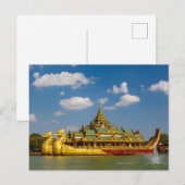 Die königliche Barke in Yangon Postkarte Briefkaart (Voorkant / Achterkant)