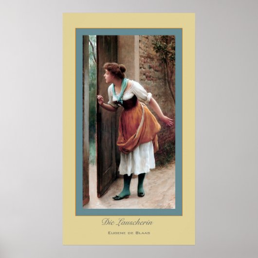 Die Lauscherin ~ Eugene de Blass Poster (Voorkant)