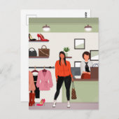 Die meid | Chic Kleurrijk Alledaags Ontwerp Briefkaart (Voorkant / Achterkant)