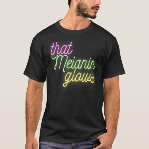 Die melanine gloeit Schattig 90s 80s Gloei Retro F T-shirt