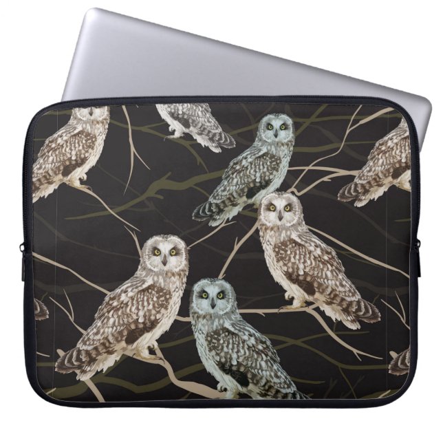 die op een vertakking zit laptop sleeve (Voorkant)