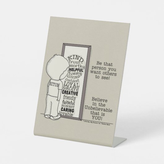 Die persoon zijn reclamebord met voetstuk (Voorkant)