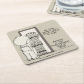 Die persoon zijn vierkante kartonnen onderzetter (Schuin)