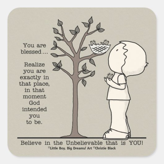 die plaats vierkante sticker (Voorkant)