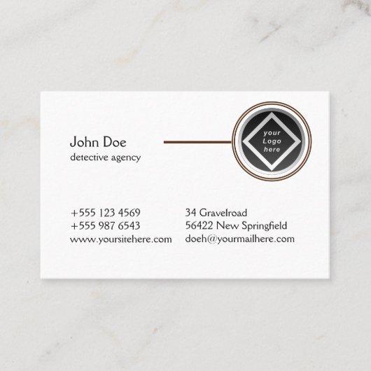 Die professionelle Visitenkarte für Detekteien Visitekaartje (Voorkant)