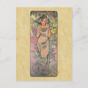 Die Roos van Alfons Mucha 1898 Briefkaart