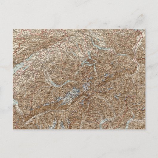 Die Schweiz, Zwitserland Atlas Map Briefkaart (Voorkant)