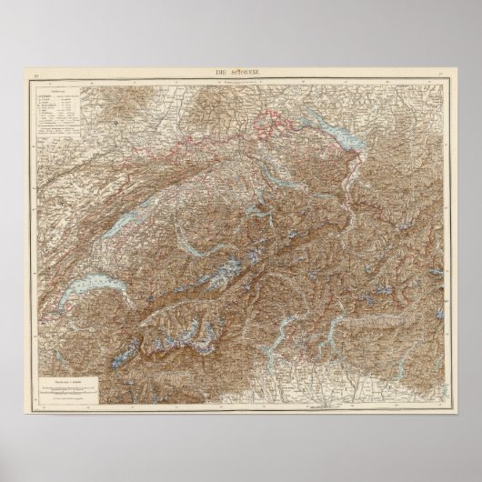 Die Schweiz, Zwitserland Atlas Map Poster (Voorkant)