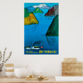 Die Schweiz, Zwitserland, reisposter Poster (Keuken)