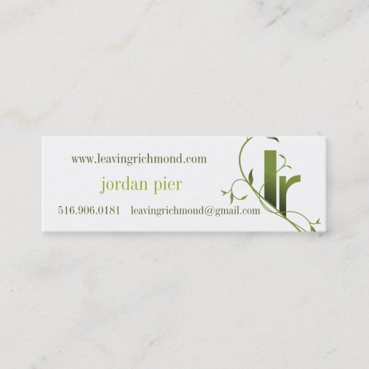 die van richmond kaarten mini visitekaartje (Voorkant)