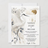 Die Veer Rustieke Aziatische Sky Cloud Crane Bruil Kaart (Voorkant)