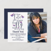 Die we houden van Butterfly Dank u schaamteloze sy Bedankkaart (Voorkant / Achterkant)