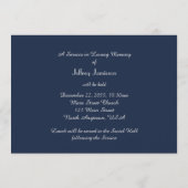 Die we houden van Memorial Service oude houten kru Programma (Achterkant)