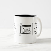 Die woeste buurtkat - Funny Cat-Mok Tweekleurige Koffiemok (Voorkant rechts)