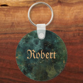 Dieep Emerald Elegant Green aanpasbare naam Sleutelhanger (Voorkant)