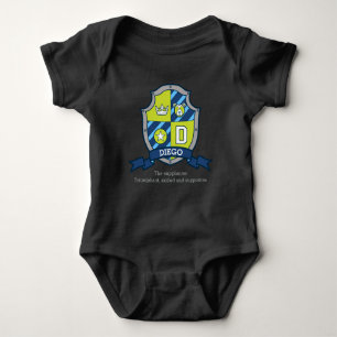 Diego boys D naam & betekenis ridders schild Romper