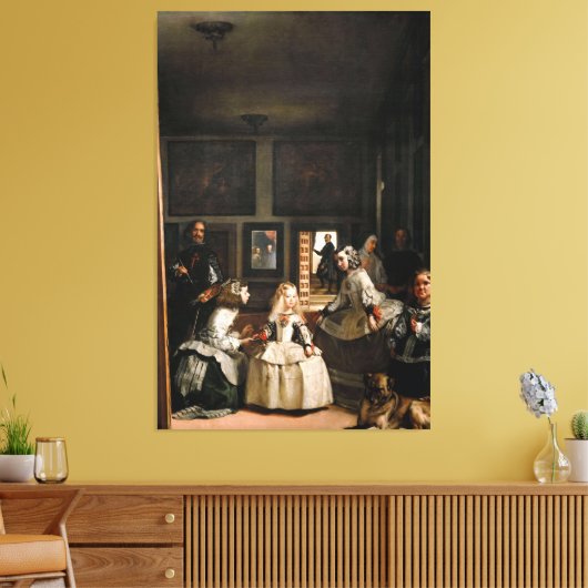 Diego Velázquez - Las Meninas (1656) Canvas Afdruk (Insitu (Woonkamer))