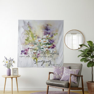 Dien de Heer met blijdschap bloem Wandkleed