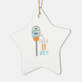 Dien het aan of slaan het keramisch ornament (Links)